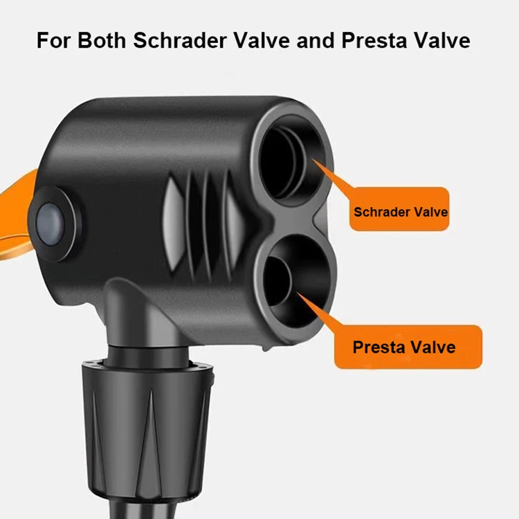 Mini Portable Bike Pump Bicycle Foot Pump Bicycle Air Pump with Pressure Gauge Accessories Fits Presta & Schrader Valve
