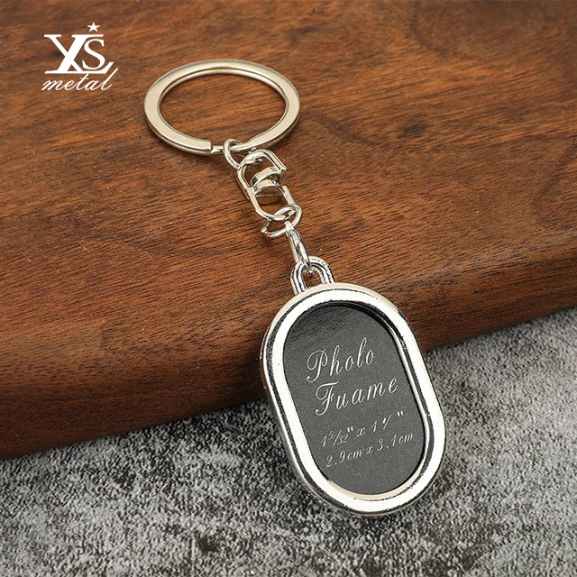 Custom Personalized Mini Photo Keychain Blank Picture Frame Key Rings Photo Frame Metal Key Chains Wholesale