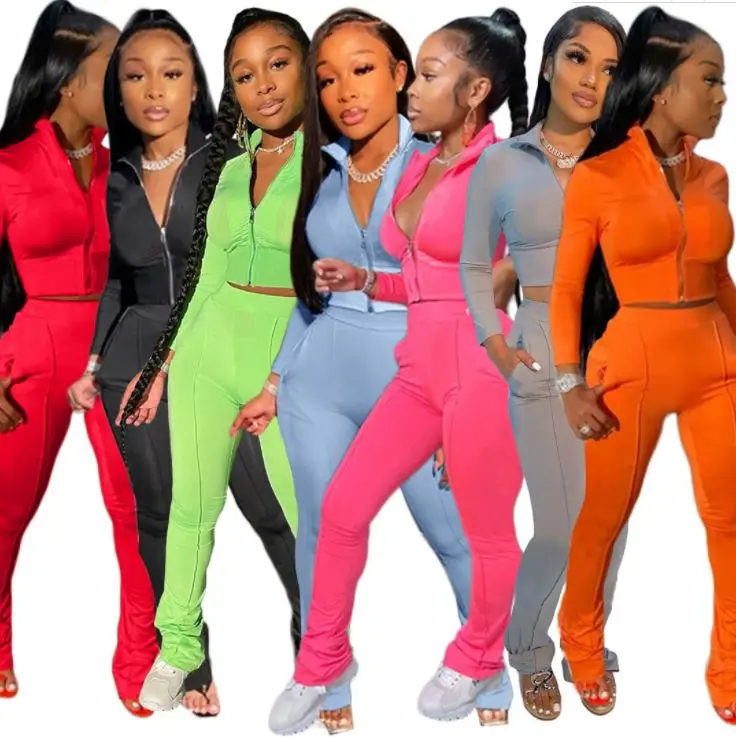 autumn new tracksuit women full sleeve crop top turtleneck leggings sporty matching set streetwear casual 2 piece outfit