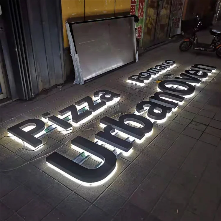 Outdoor light galvanized metallic letrero signage backlit led metal alphabet 3d lighted logo sign luminous letters for office
