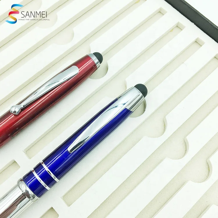 Promotional engraving custom LED metal pen with stylus for medical products