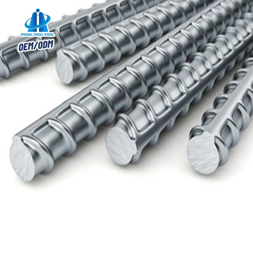 China Supplier  HRB400 HRB500 Hot Rolled Mild Ribbed Iron Rod Tmt Bars Deformed Steel Rebars for Construction Building