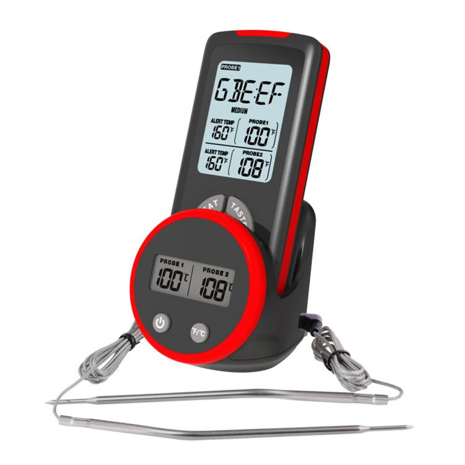 New Wireless Dual-Channel Remote Meat Grill Thermometer, Designed for Kitchen Cooking, Accurate Probe for All Kinds of Food.