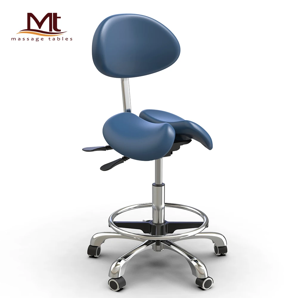 MT new design ergonomic chair massage stool with backrest barber saddle stool