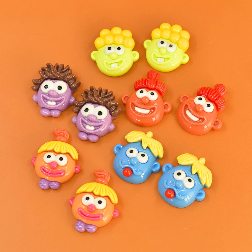 Funny Boys And Girls Cartoon Resin Flatback Cabochon For DIY Key Chain Pendant Hairpin Decoration Fridge Magnet Accessories