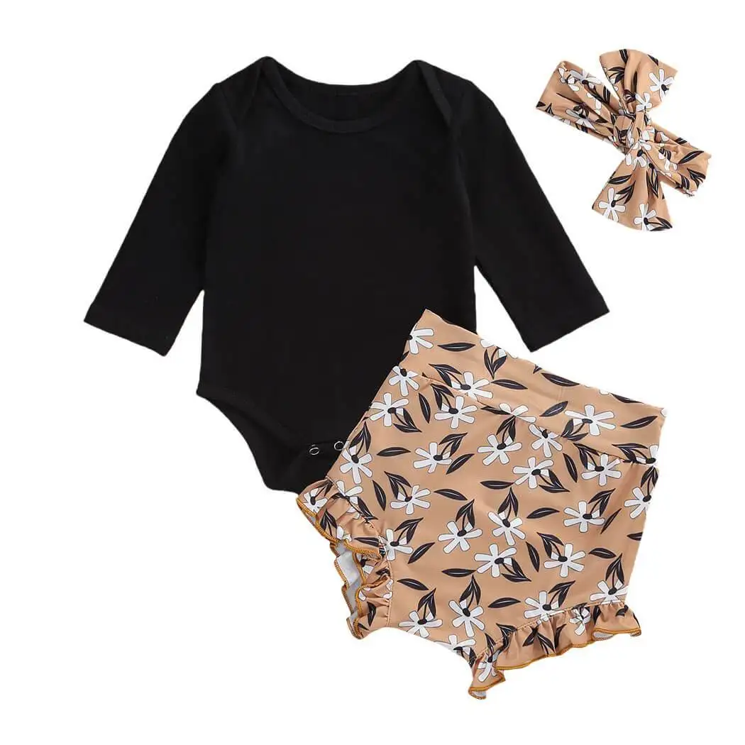 Custom Designers Beautiful 2-piece 100% Organic Cotton Floral Sweatshirt Baby Clothing Sets