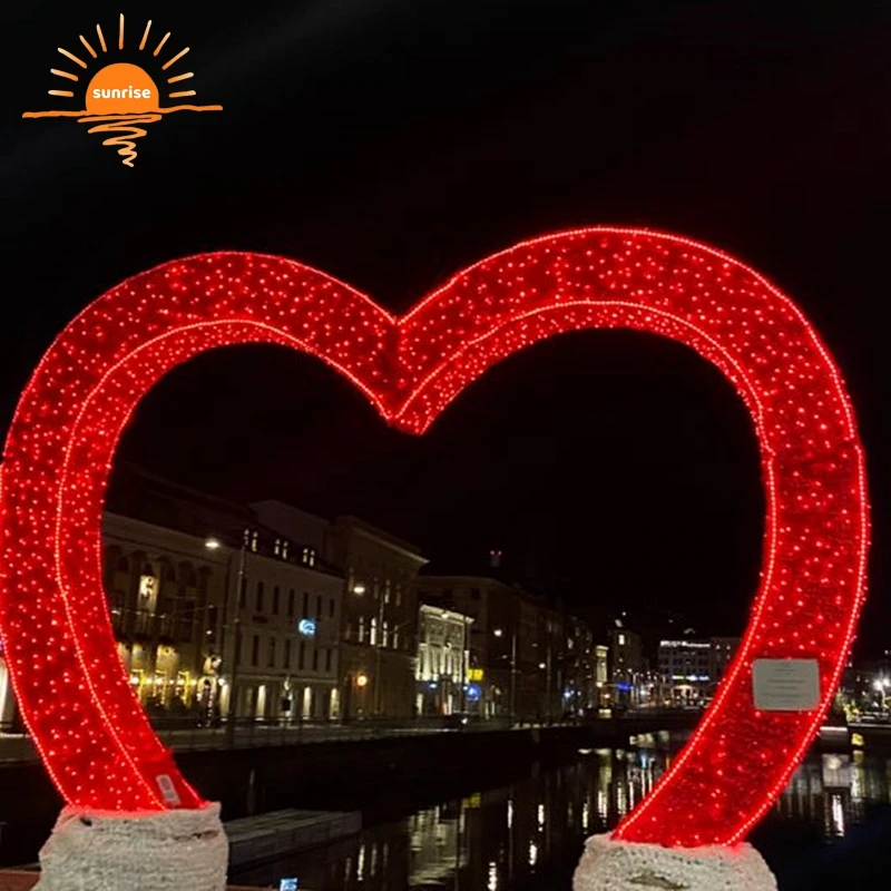 Outdoor flashing decoration Christmas street light arch LED arch tunnel light 3d holiday square decoration theme light