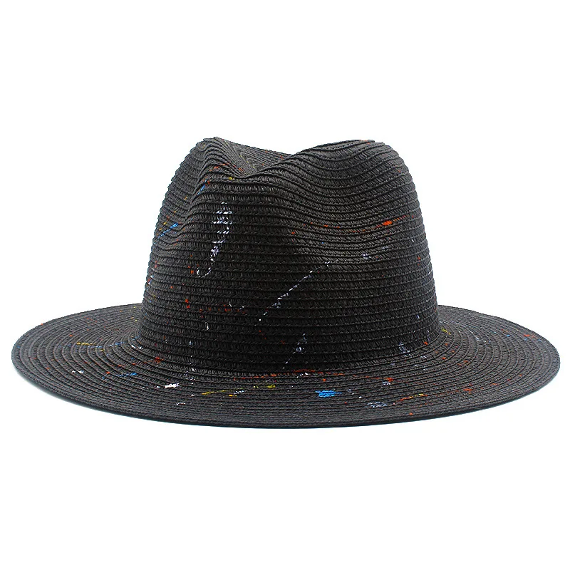 Summer Unisex Outdoor Leisure Jazz Women Panama Sombrero Panama Graffiti Straw Hats