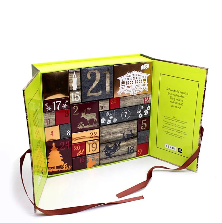 Luxury Candle Handmade Packaging Box Custom Christmas Calender For Kids Gift Advent Calendar