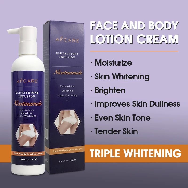Best Selling Body Lotion Sulfate-Free Lightening Skin Revitalizer and Organic Niacinamide Glutathione Brightening Body Lotion