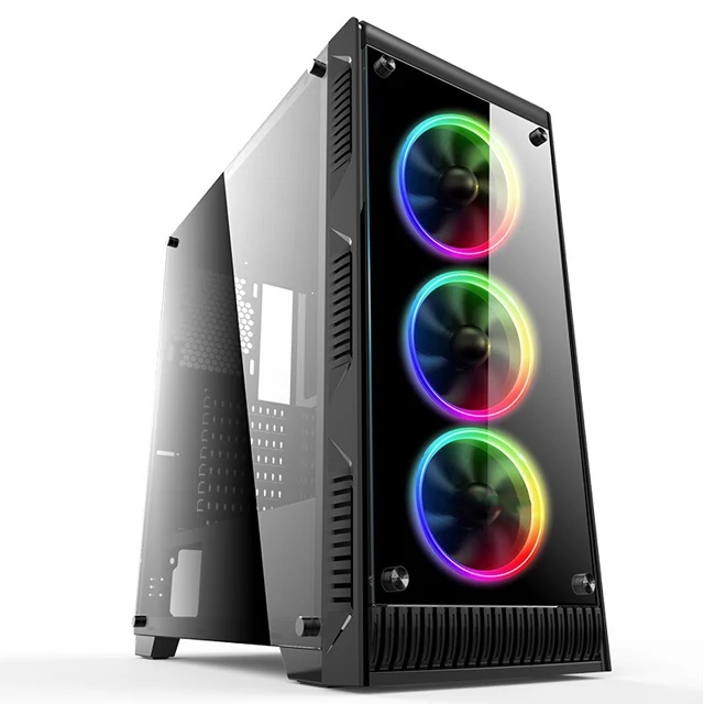 210-4 вентилятора OEM RGB недорогие вентиляторы лучшего дизайна черного цвета игровой ПК чехол для компьютера