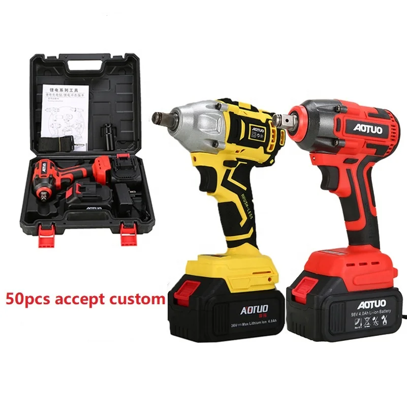 Wholesale 21V Brushless Cordless Electric Impact Wrench 1/2inch LED Cordless Wrench Power Tool Wrench