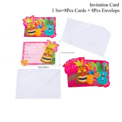 New Hawaii Tropical Luau Summer Flamingo Theme Kids Birthday Party Supplies Invitations Cards for Kids Birthday Party Eco-friend