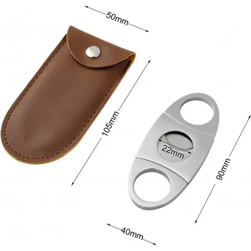 9cmX4cm Classic Guillotine Design Silver Color Stainless Steel Cohiba Cigar Cutter With Smooth Double Blade