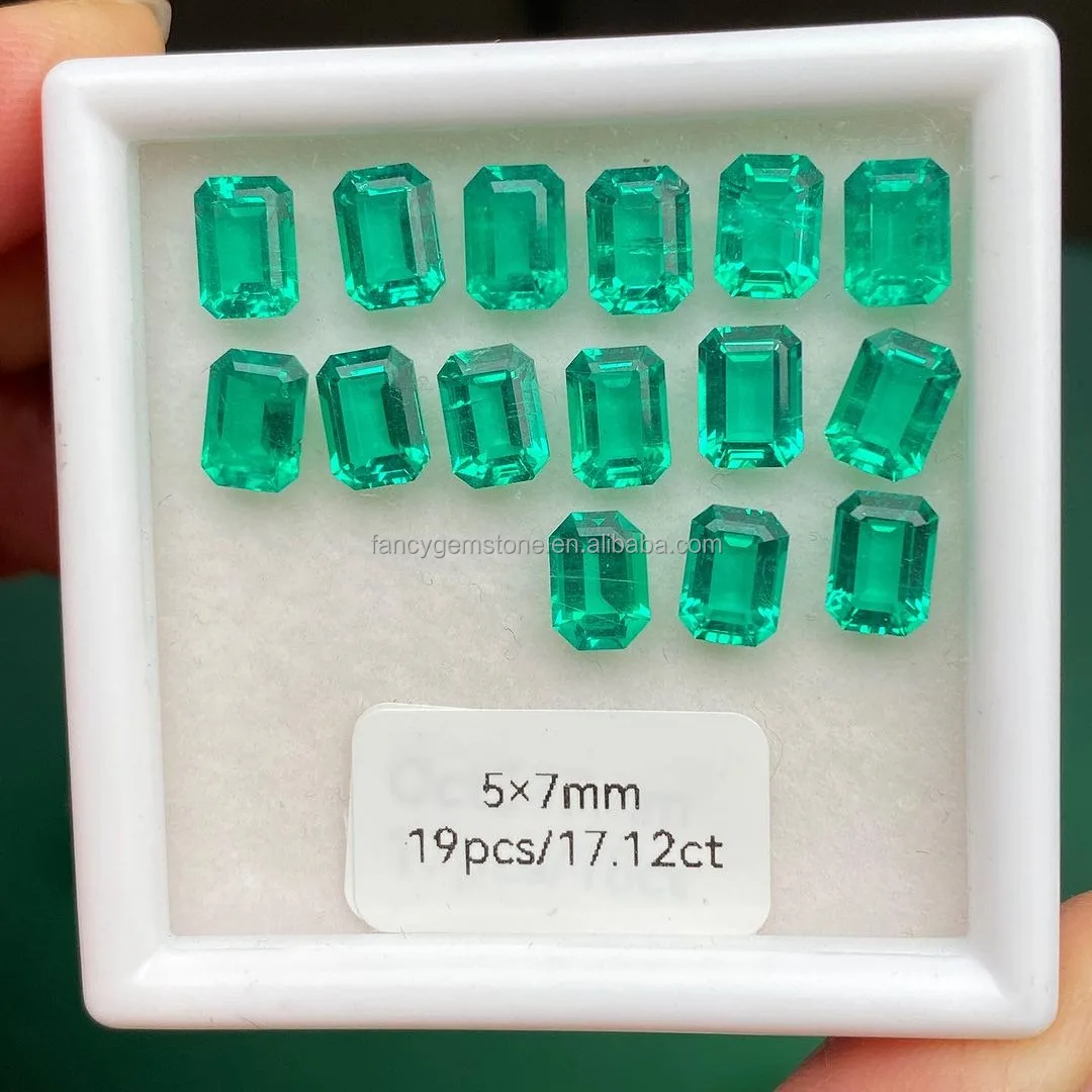Wuzhou Factory Direct Sale Hydrothermal Cultivation of Colombian Emeralds Cut Lab Grown Emerald Stone Price