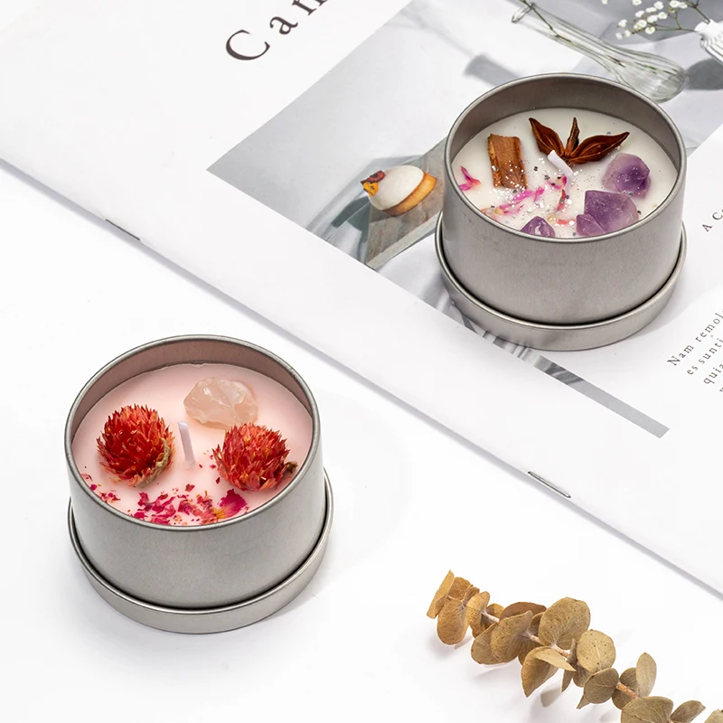 Luxury custom aromatherapy soy wax aroma crystal scented candles with crystal