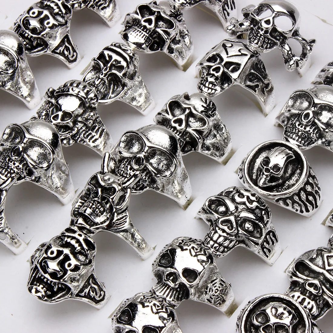 Aug jewelry mixed wholesale stainless steel ring skull head European and American style multi-shape alloy cheap ring