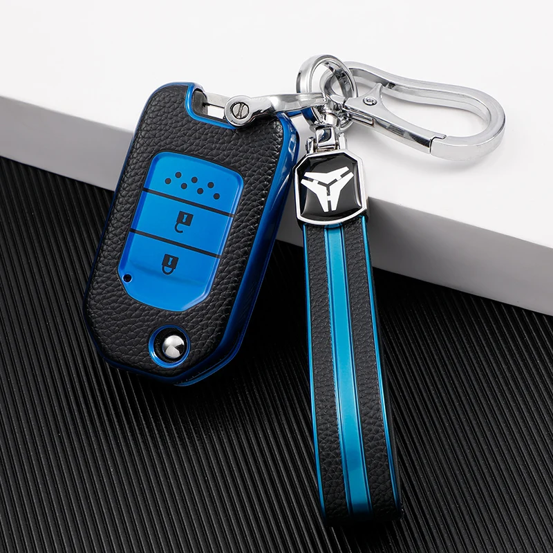 New design for Honda flip key cover, soft TPU leather car key cover ,cove case for Honda