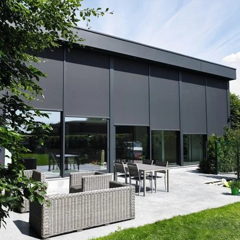 Electric Motorized Outdoor Blinds Windproof for Patio Door