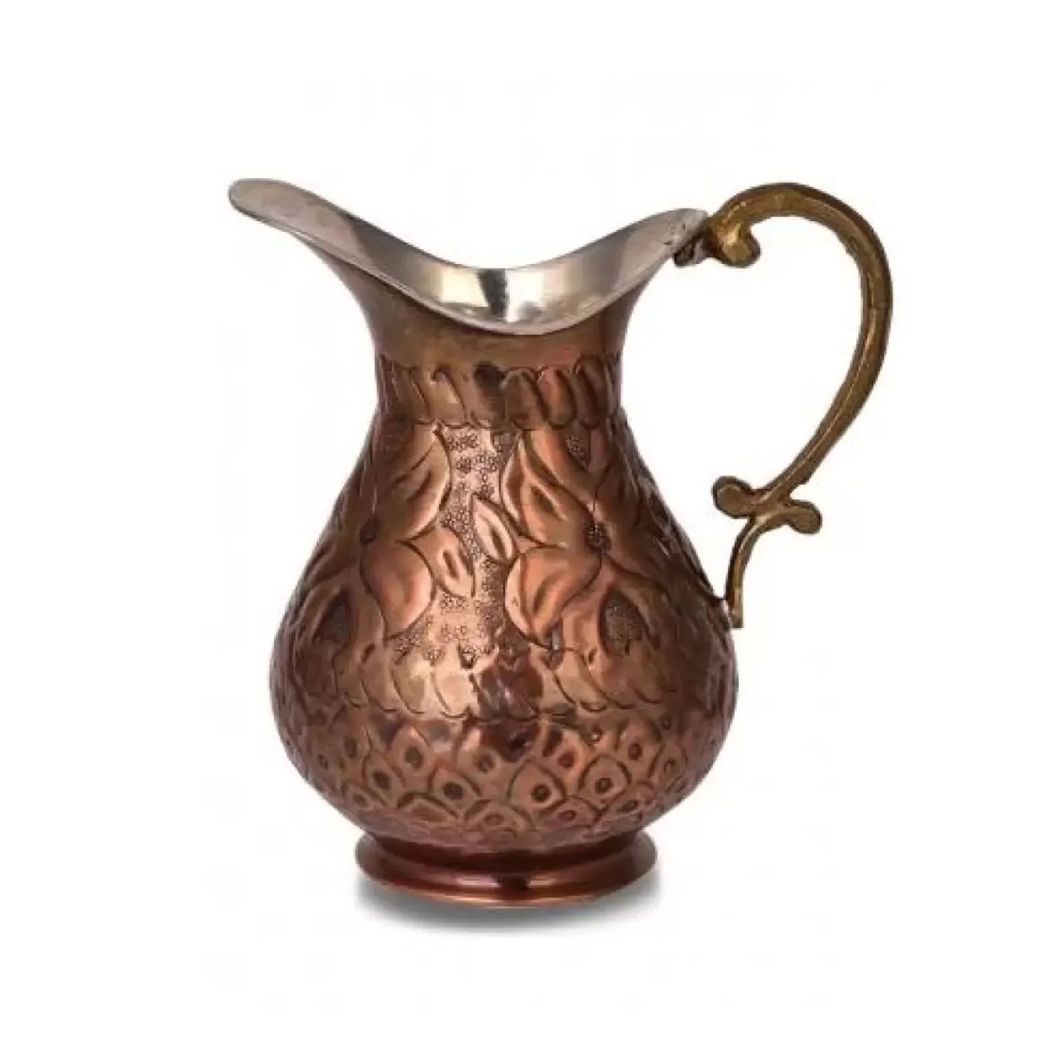Ottoman Style Maras Turkey Copper Carafe Handmade Jug  For Beverage Service, Surahi 1000 ml