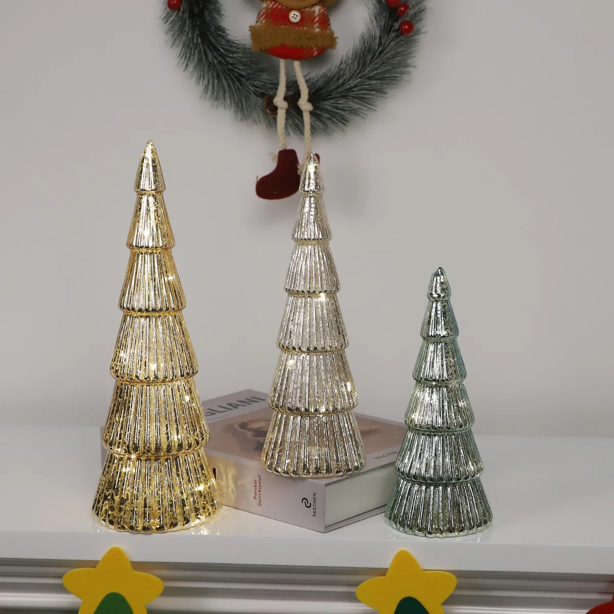 Mini Christmas Tree Artificial Tabletop Christmas Tree With Led Lights Ornaments Christmas Tree Set