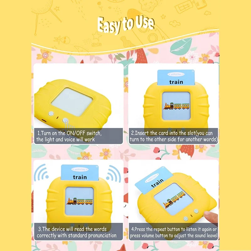 OEM Factory English Customized Primary Student 112 Vocab 1-3 years Old Smart Card Talking Learning Machine Toy