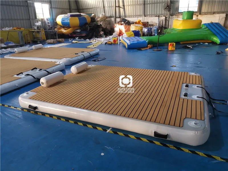 Water inflatable fishing dock Customized Floating Island jet ski yacht inflatable dock inflatable platform dock with mat