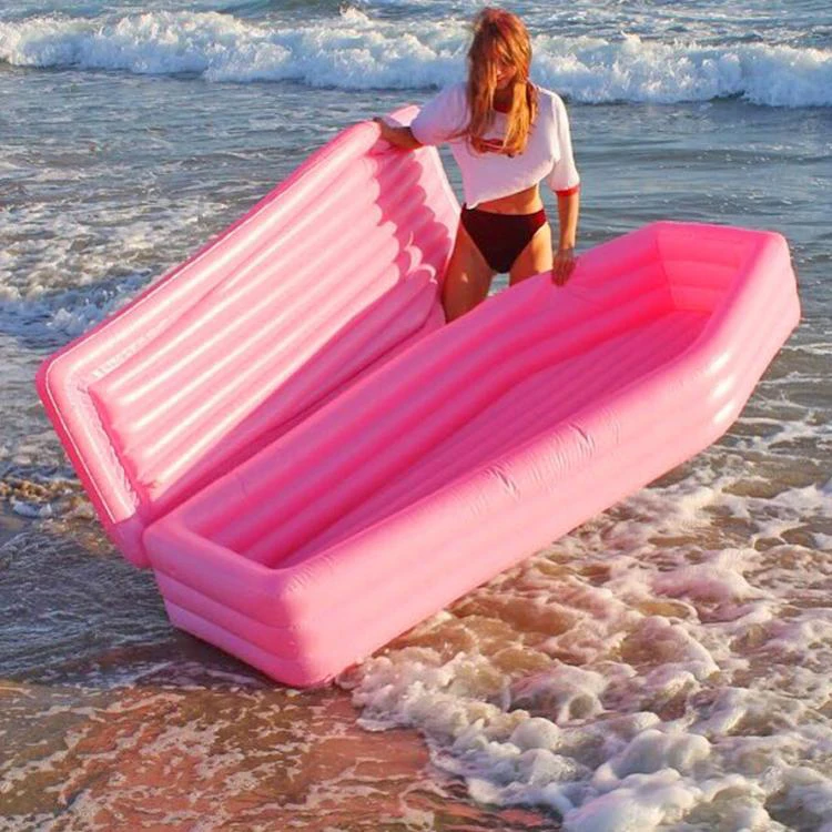 2019 custom promotional gifts inflatable coffin pool float for holiday