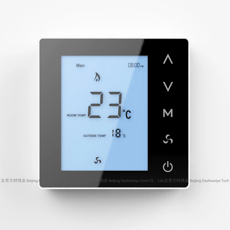 Touch Screen Display Smart Thermostat Housing ABS case Plastic Enclosure for with European Power