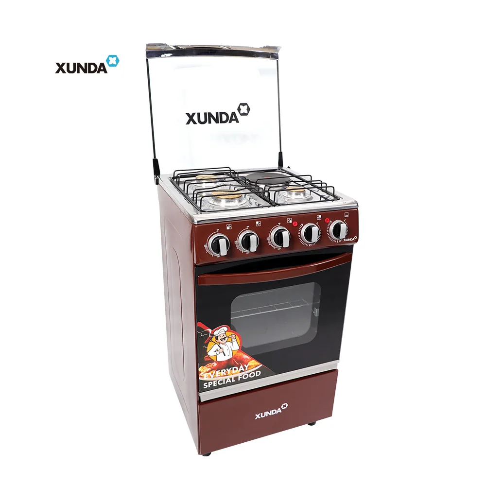 Xunda CKD SKD Professional Free-Standing Range Oven 3 Gas Burner 1 Hot Plate Stove Electric With Oven