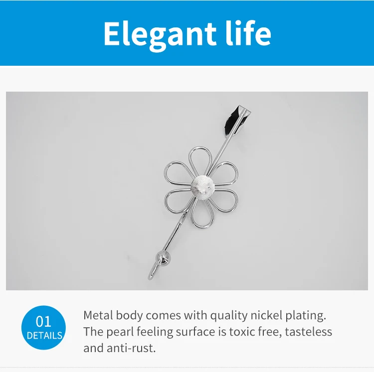Petals shaped over the door clothes hook metal decorative twisted wire coat hook