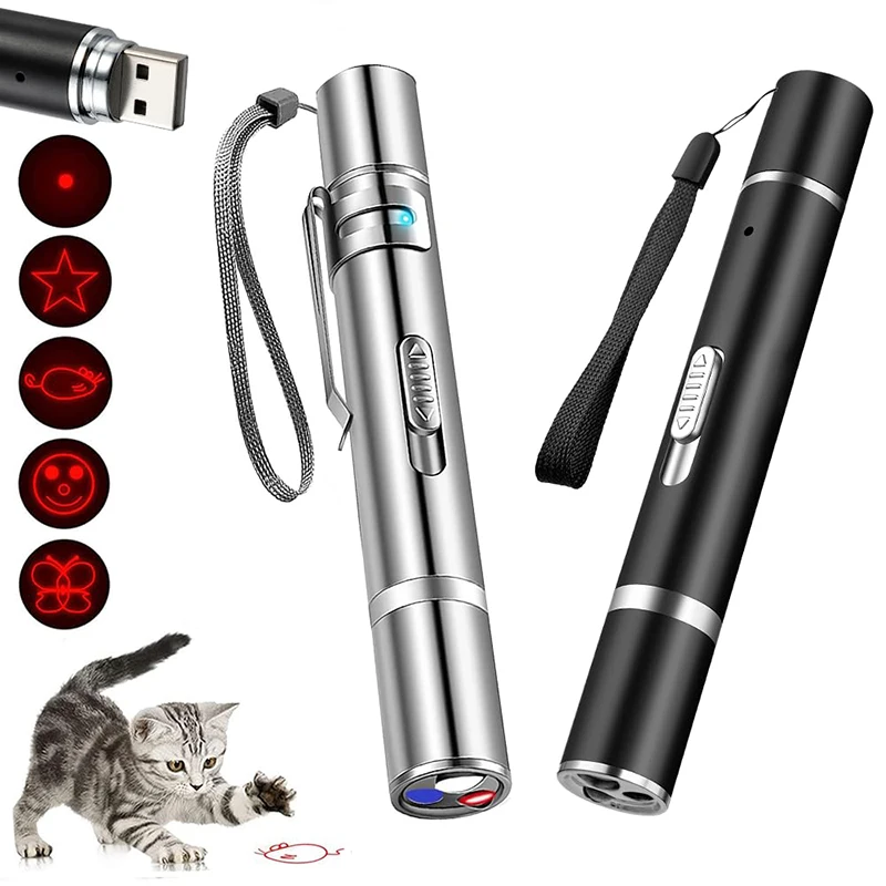 USB перезаряжаемая многофункциональная интерактивная игрушка кошачий лазерный луч Умный кот лазерная ручка кошачьи лазерные указки