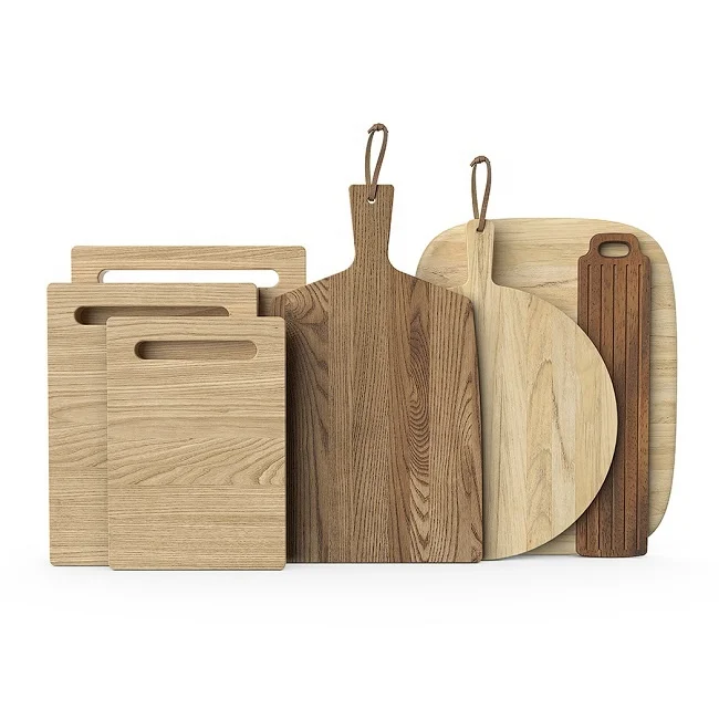 
Excellent Natural Handmade Wooden Cutting Board Rectangular Round Serving Board 