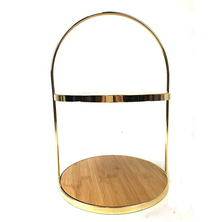 2 Tier bamboo Cake Stand , cake rack  for Desserts Fruits Snack Candy display
