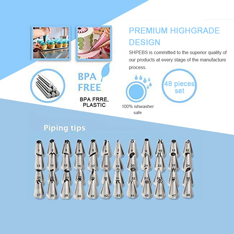 220 Pcs Decoration Nozzle Set Cake Tool  Decoration Kitchen DIY Icing Tube Cream  Reusable Set Baking Tool Set