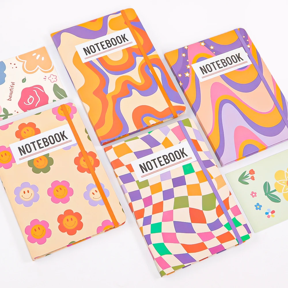 Wholesale A5 Hardcover Custom Notebook with elastic band Colorful notebooks customizable