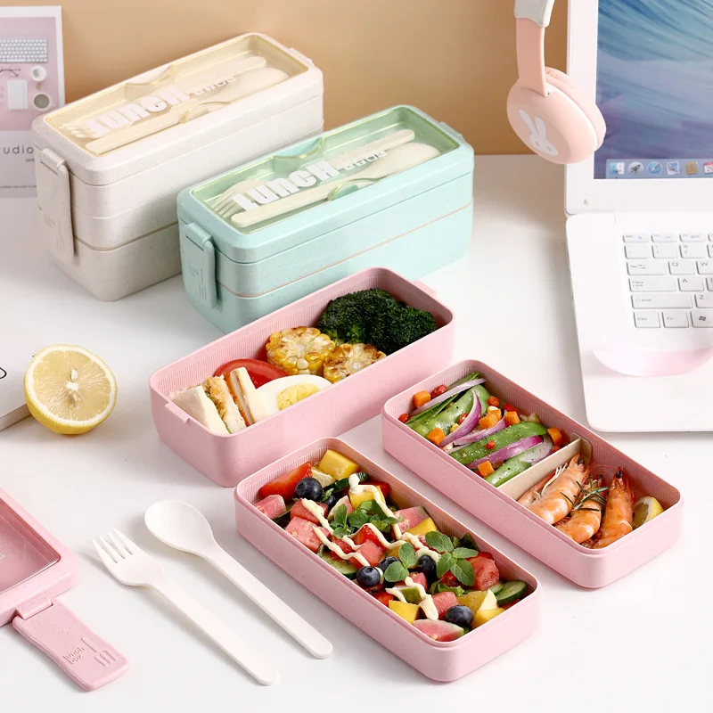 High Quality Cheap Kitchen Compartment Storage Set Bento Lunch Box Kids Food Containers Microwave Safe