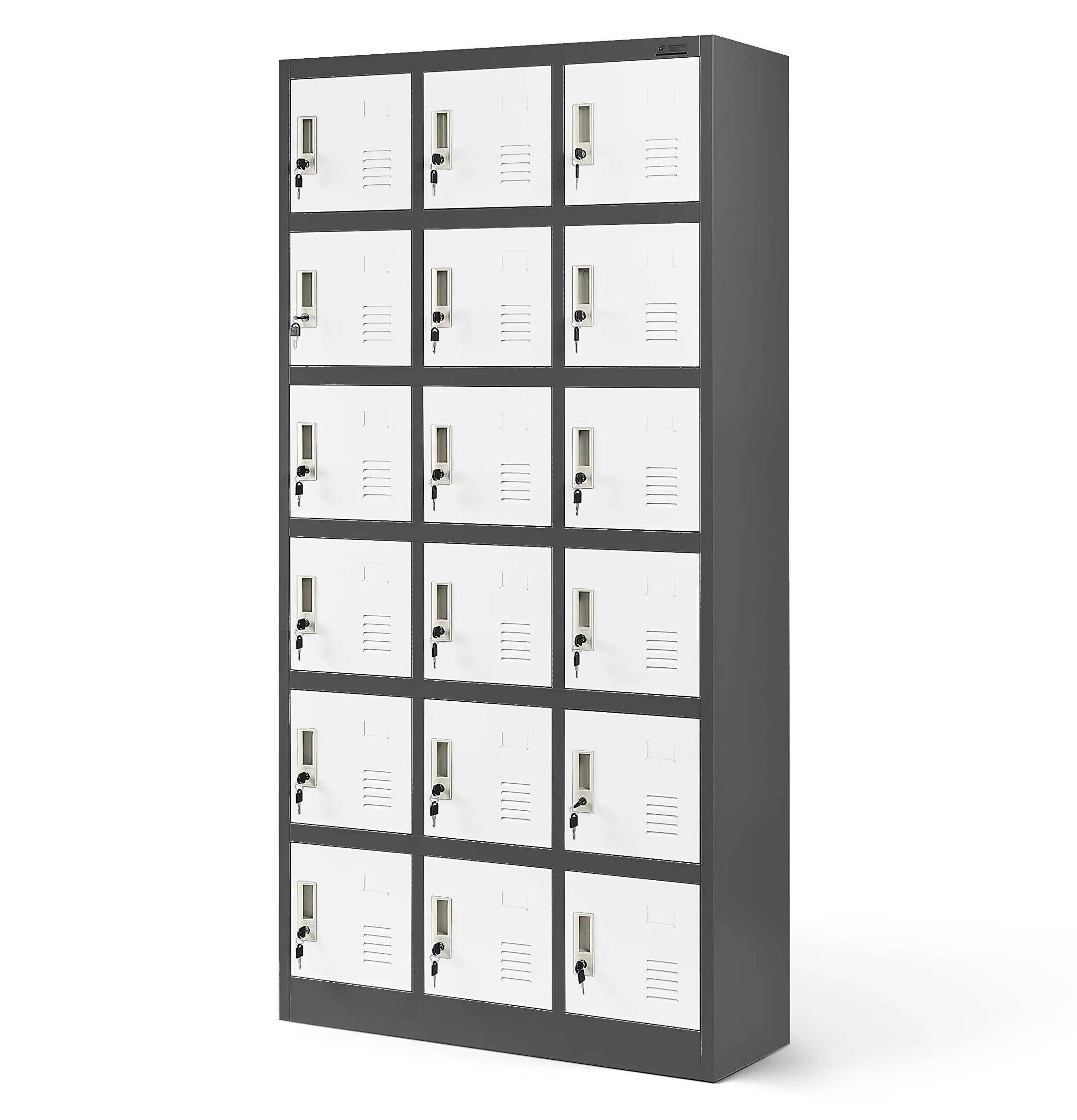 18 Doors metal Locker Cabinet  Clothes Storage Staff Mall School Gym Changing Room Locker  wardrobe