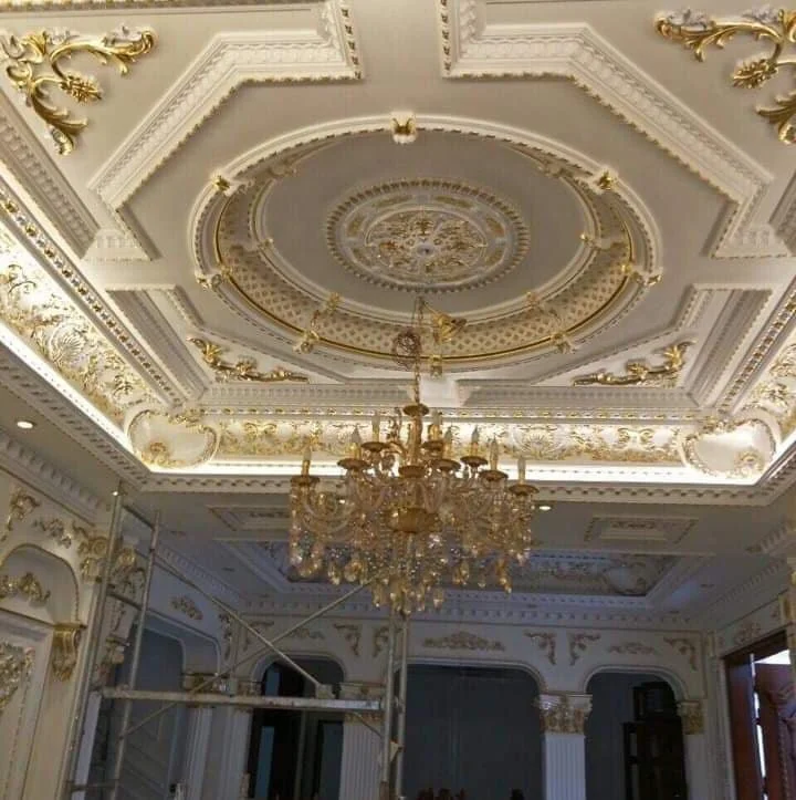 white architectural PU plastic polyurethane decorative crown corner ceiling foam moulding cornice