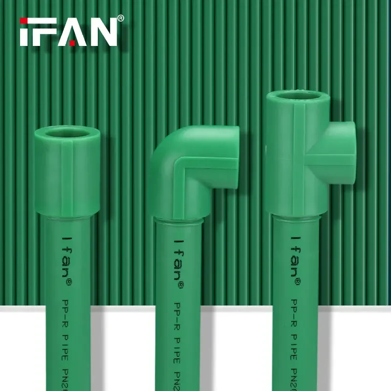 IFAN Factory Price 20-110mm Green PPR Fittings Water Supply Elbow Tee Coupling PPR Pipe Fittings