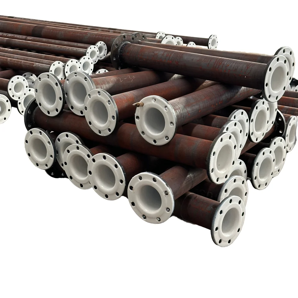 Anticorrosion PTFE Lined Iron Pipe Spool 110mm Malleable Iron Casting & Forging PN16 Pressure for Water 12mm Size