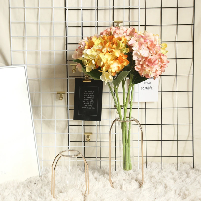 Hot selling simulation flower heads small size hydrangea flowers artificial wedding hydrangea for decoration