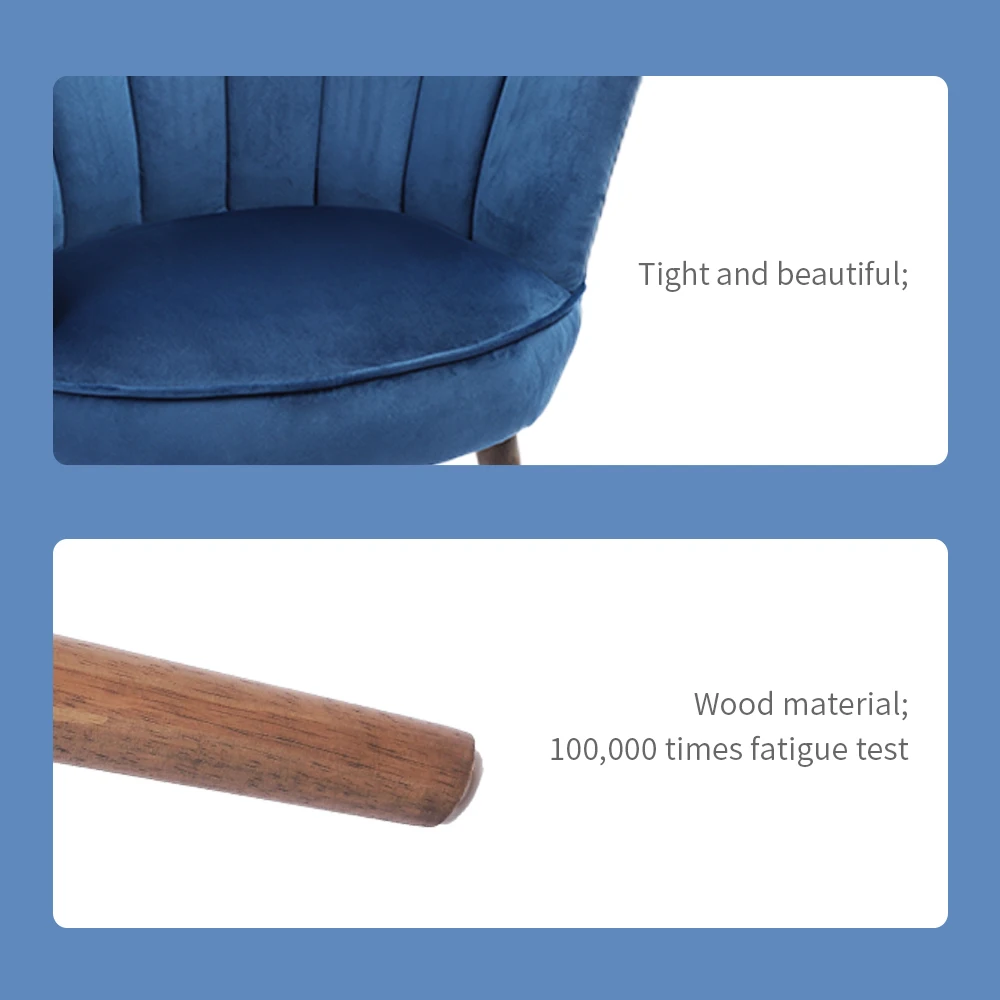 1049 Modern Living Room Furniture Flower Shape Velvet Single Sofa Chair