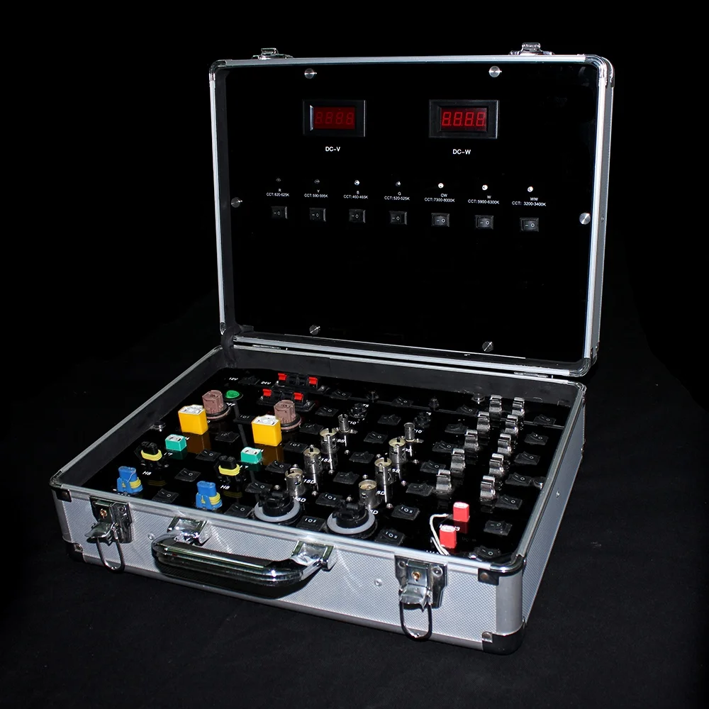 Multifunction auto parts power wattage test box H4 H7 BA15S BA15D T10 T15 car led headlight bulbs test display box