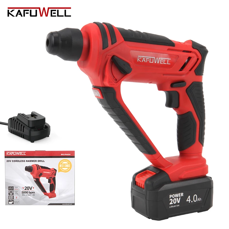 KAFUWELL PA3224 20v литий-ионные аккумуляторные вращающиеся электрические молотки дрель ударная с молотком
