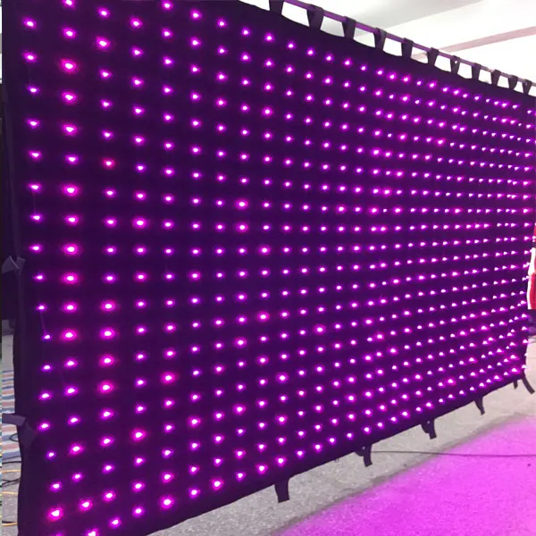 Lighting up your mobile stage  P10 2mx2m  stage background use led video curtain led video drape led star curtain
