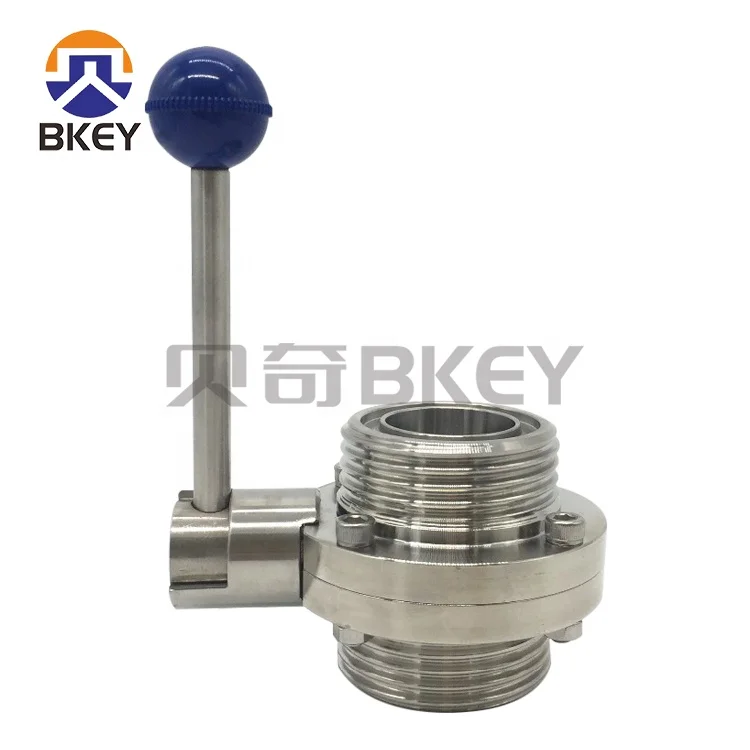 Best Price SS304/316L 3 or 4 Position Pull Handle Sanitary Butterfly Valve with Clamp Ends