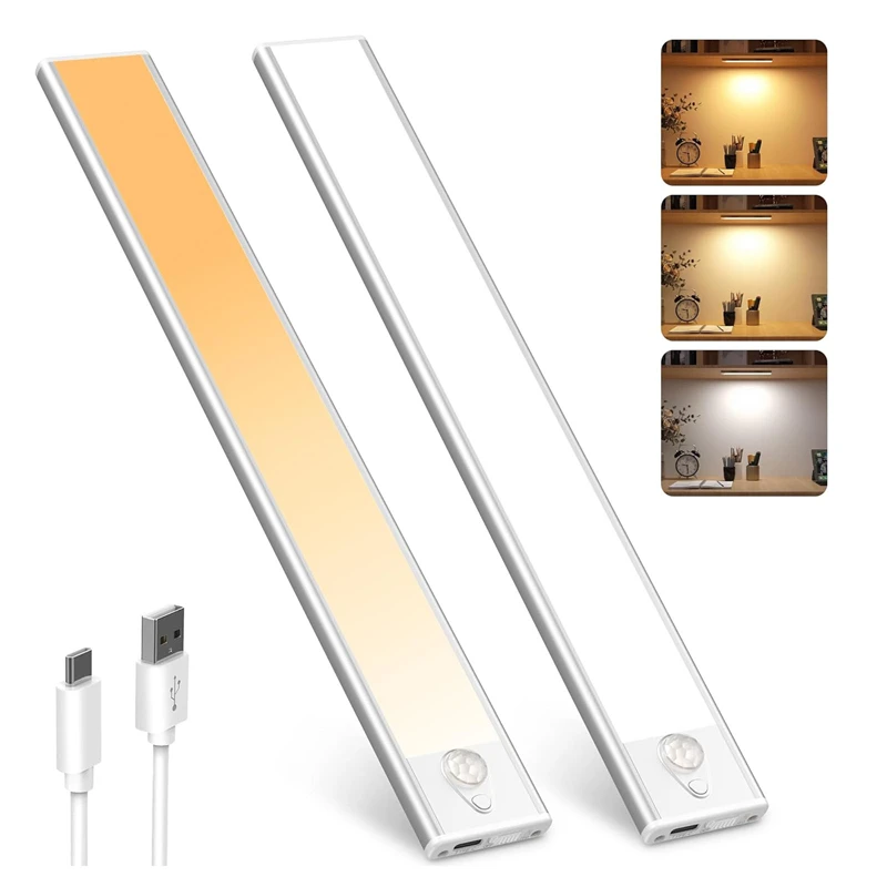 Spot goods Motion Sensor Under Cabinet Light 10cm USB Rechargeable Battery Operated Wireless Magnetic Dimmable LED Closet Light