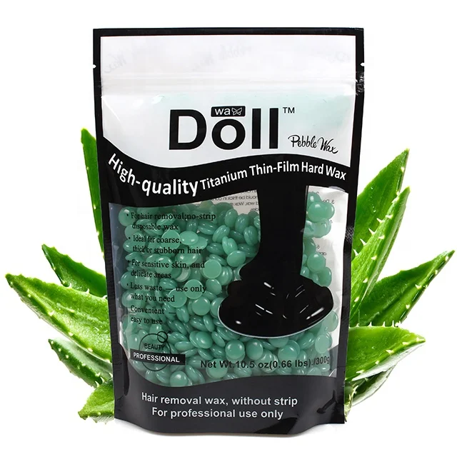300g aloe Wax Beads Hard Solid Beans  Granules Hot Film Waxing Beads for Body  Hair Removal depilatory wax beans