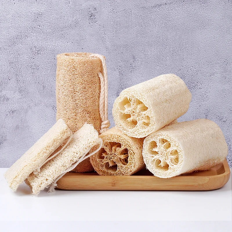 OEM Loofah щетка для ванны 4-дюймовая секция и сегменты Luffa разной длины улыбка папа губка